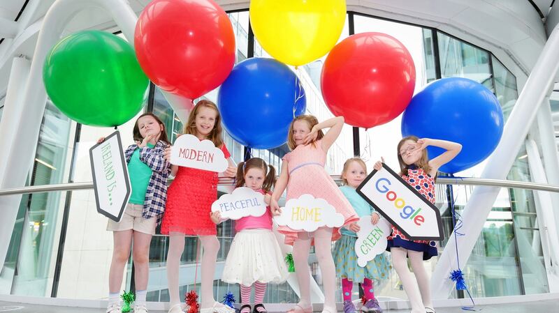 On hand at the launch of Doodle 4 Google 2016 are (from left), Isabel Nolan (8), Zoe Holland (9), Freya Nolan (4), Hannah Holland (9), Katie Nolan (4) and  Robyn Holland (6).  Doodle 4 Google is open to all pupils  in primary and secondary schools throughout Ireland. Photograph: Google