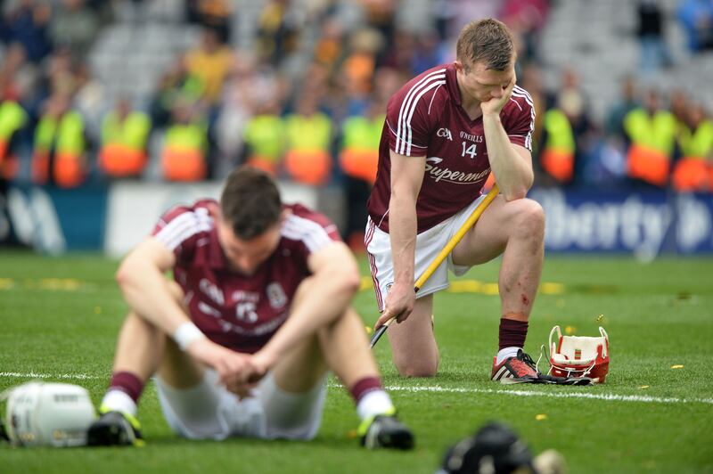 Joe Canning and Jason Flynn after defeat against Kilkenny in the All-Ireland senior hurling final at Croke Park in 2015.
Photograph: Dara Mac Dónaill







Photograph: Dara Mac Donaill / The Irish Times