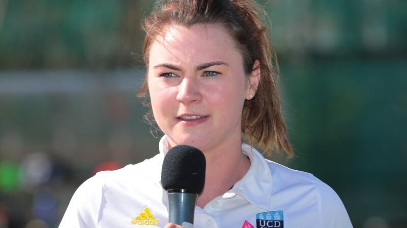 Deirdre Duke: scored the winner for UCD in the Irish  Women’s Senior Cup final win over Cork Harlequins. Photograph: Paul Walsh/Inpho