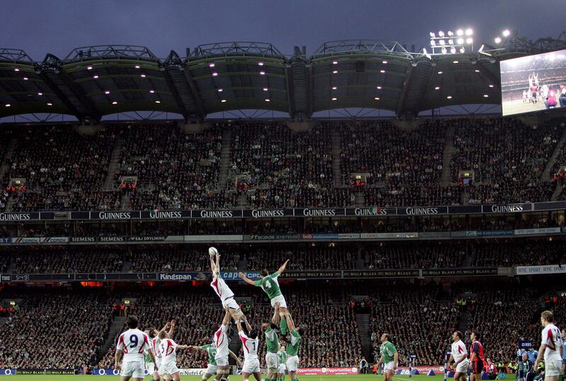 Ireland in action against England during the RBS Six Nations Championship game at Croke Park in 2007. Photograph: Morgan Treay/Inpho 
