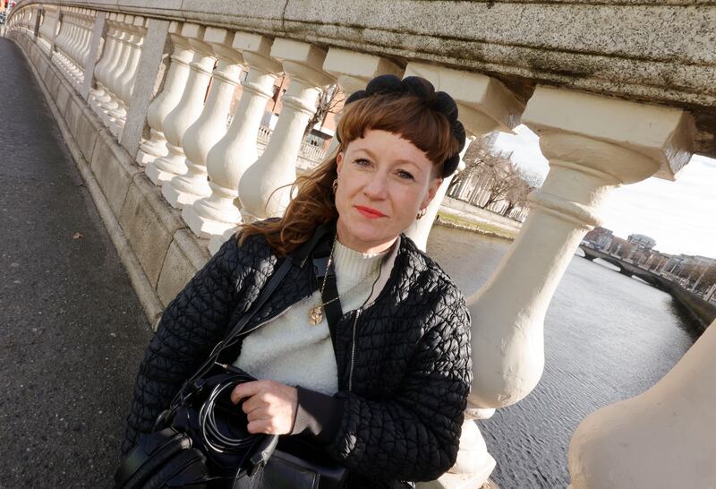 Artist Rosie O'Reilly at the Father Mathew Bridge. Photograph: Alan Betson
