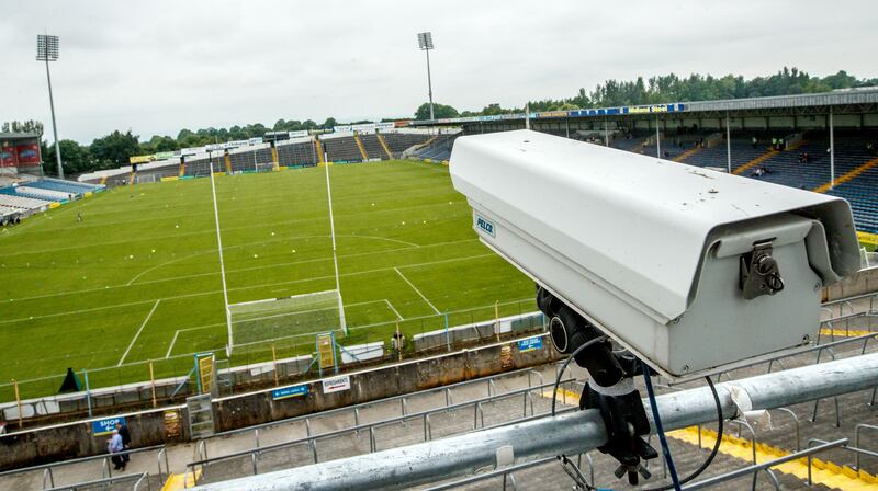 A Hawk-Eye camera at Semple Stadium. Photograph: James Crombie/Inpho 