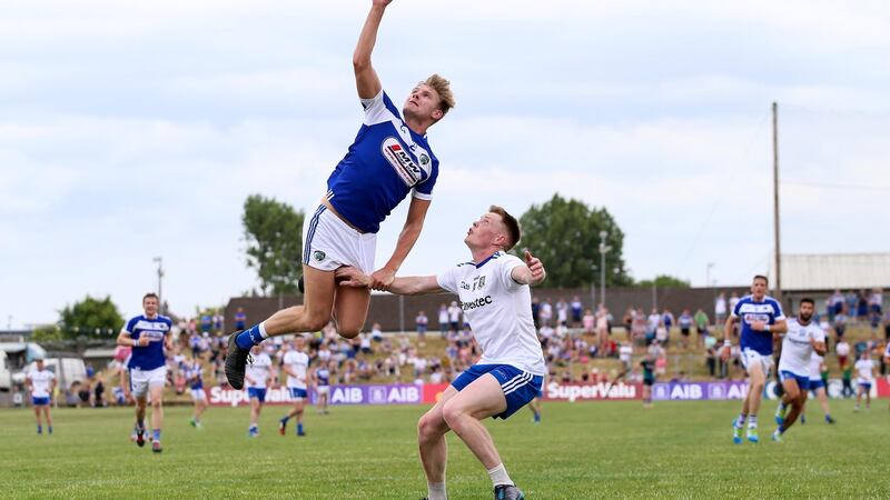 Shane Nerney of Laois in action against Monaghan’s Ryan McAnespie during last summer’s qualifier clash at Páirc Tailteann in Navan. Photograph: Tommy Dickson/Inpho