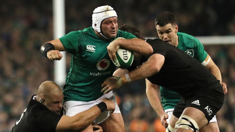Ireland skipper Rory Best carries against the All Blacks. Photograph: Brian Lawless/PA