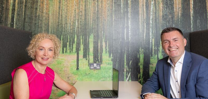 Anne O’Leary and John Keaney at the launch. 'The research shows many young people are open to working and living where their family and community connections are located, if this is feasible,' Keaney says