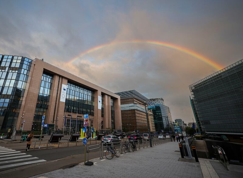 The  European Council building and the the European Commission building in Brussels. Photograph: AP