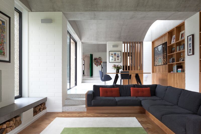Built-in shelving maximises space in a house designed by GKMP Architects. Photograph: Alice Clancy