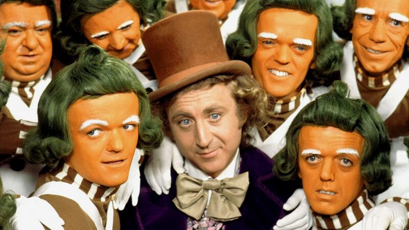 Gene Wilder with the Oompa Loompas in ‘Willy Wonka and the Chocolate Factory’