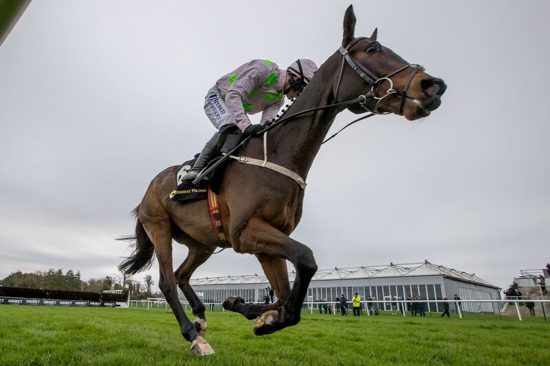 Paul Townend on Gaelic Warrior comes home to win the Conway Piling Beginners Steeplechase at Punchestown in November. Photograph: Morgan Treacy/Inpho 