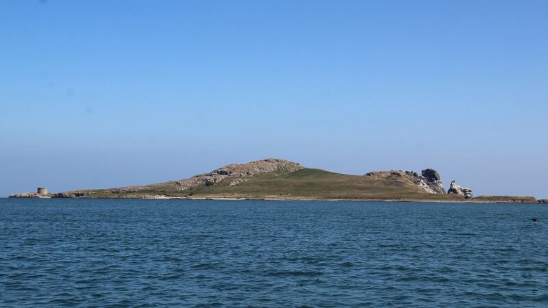 The ferry drops you on the rocky shore of Ireland’s Eye,  near a Martello tower