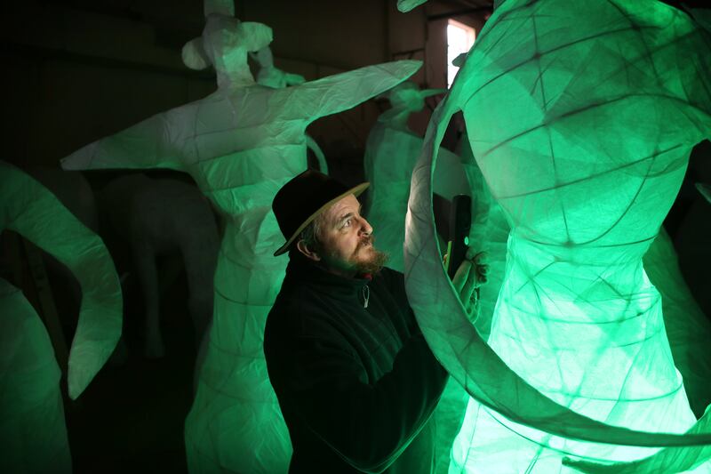 The installation is designed both for touring and for easy dismantling and assembling. 'The work had to be mobile and easy to rig,' says Tom Meskell. Photograph: Bryan O'Brien