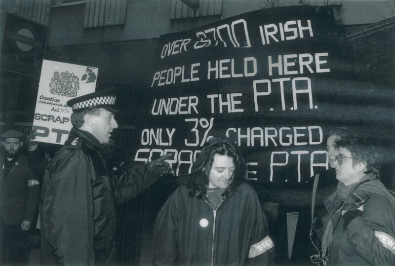 An Irish protest against the Prevention of Terrorism Act. Photograph:  Archive of the Irish in Britain