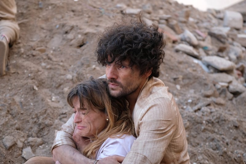 Toni O'Rourke as Robin and Colin Morgan as Harry in the Boy that Never Was
