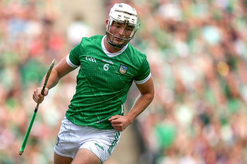 Kyle Hayes: a formidable presence on Limerick's half-back line. He's equally as comfortable in attack. Contender for Hurler of the Year. Photograph: Laszlo Geczo/Inpho 