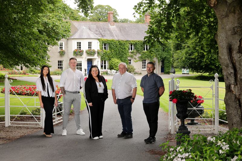 Emily Lane, Aidan Ryan jnr, Donna Ryan Burke, Aidan Ryan snr and Glenn Ryan at Bettystown House. Photograph: Alan Betson