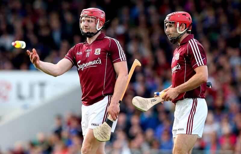 Joe Canning and Fergal Moore with Galway in 2014. Photograph: James Crombie/Inpho