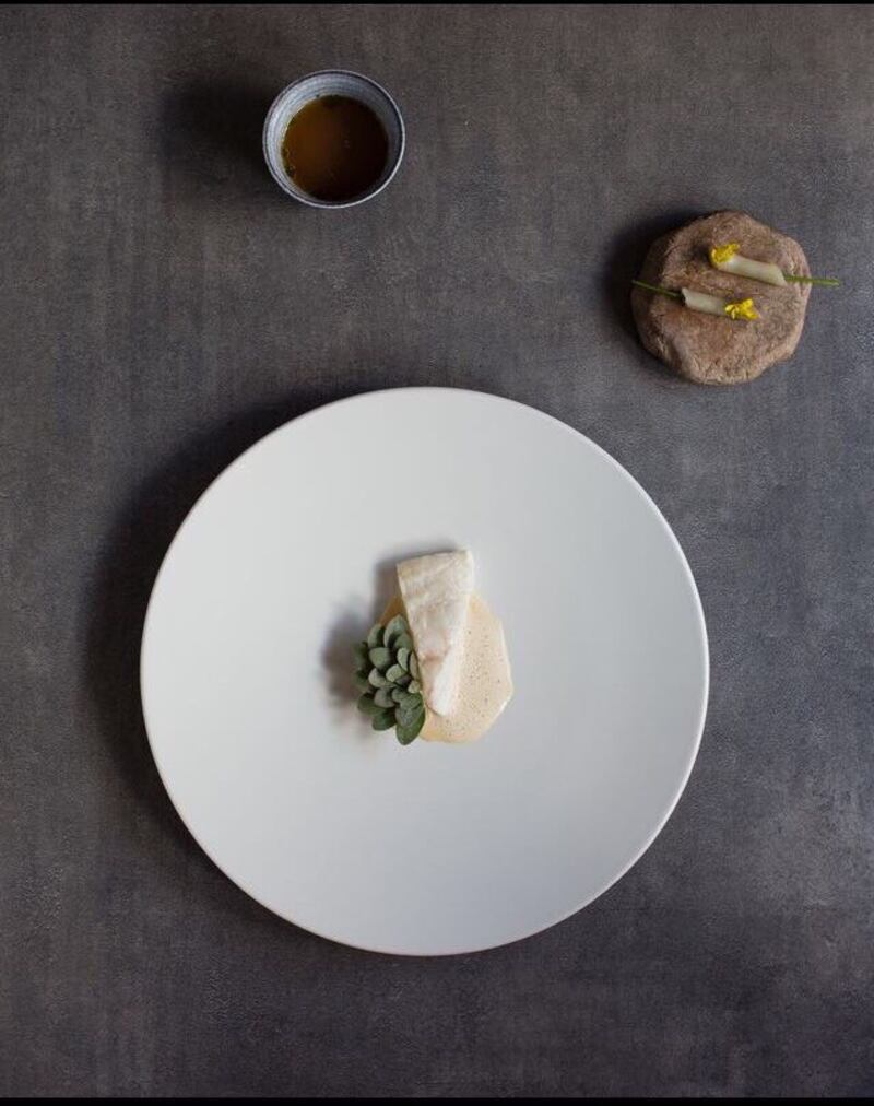 Killian Crowley's dish of turbot, kohlrabi and sea purslane