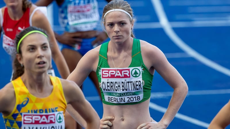 Síofra Cléirigh Büttner after finishing sixth in the 800m heats in Berlin. Photograph: Morgan Treacy/Inpho