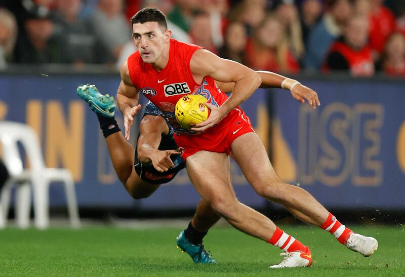 Colin O'Riordan has been forced to retire from the AFL due to a persistent hip problem. Photograph: Michael Willson/AFL Photos via Getty Images