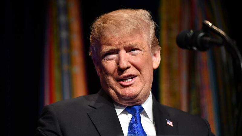 US president Donald Trump at his announcement  of a missile defense review at the Pentagon in Washington on Thursday. Photograph: Mandel Ngan/AFP/Getty Images