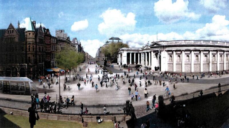 Artist’s impression of College Green in Dublin following reconfiguration.