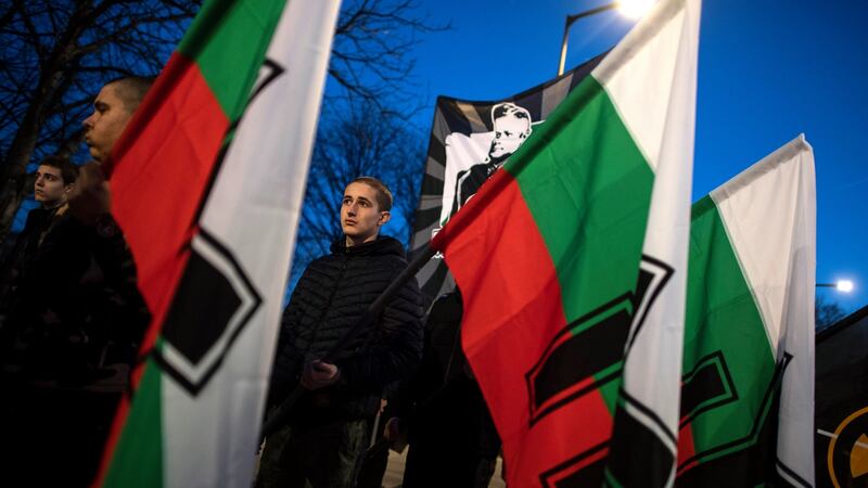 Annual march commemorates Hristo Nikolov Lukov who was leader of the Union of Bulgarian National Legions and minister of war during the second World War. Photograph: Vassil Donev/EPA