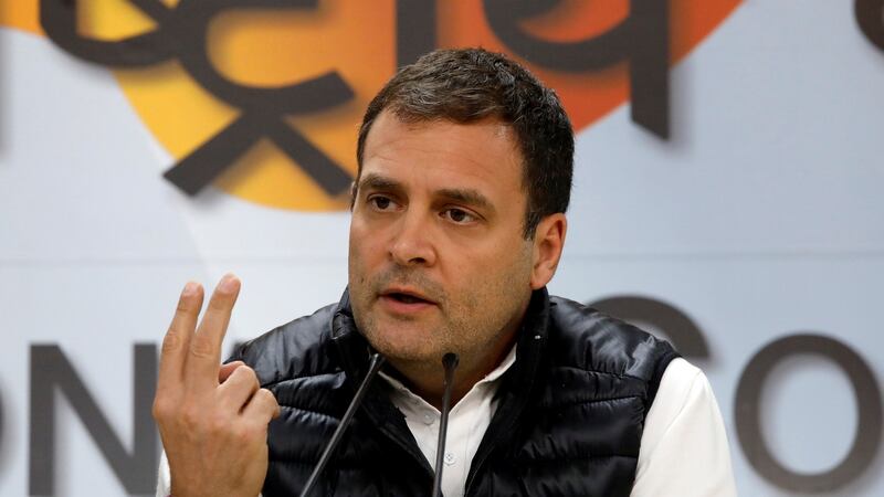 Rahul Gandhi, president of India’s main opposition Congress party: a member of India’s age-old Nehru-Gandhi political dynasty, his party has slumped to its lowest-ever tally of just 44 MPs. Photograph: Anushree Fadnavis