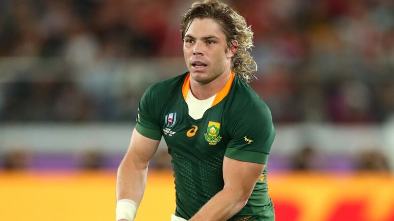 Faf de Klerk of South Africa.  He has directed South Africa’s march through Japan. He has been a joy to watch, selfless and determined to a fault. Photograph:  Cameron Spencer/Getty Images