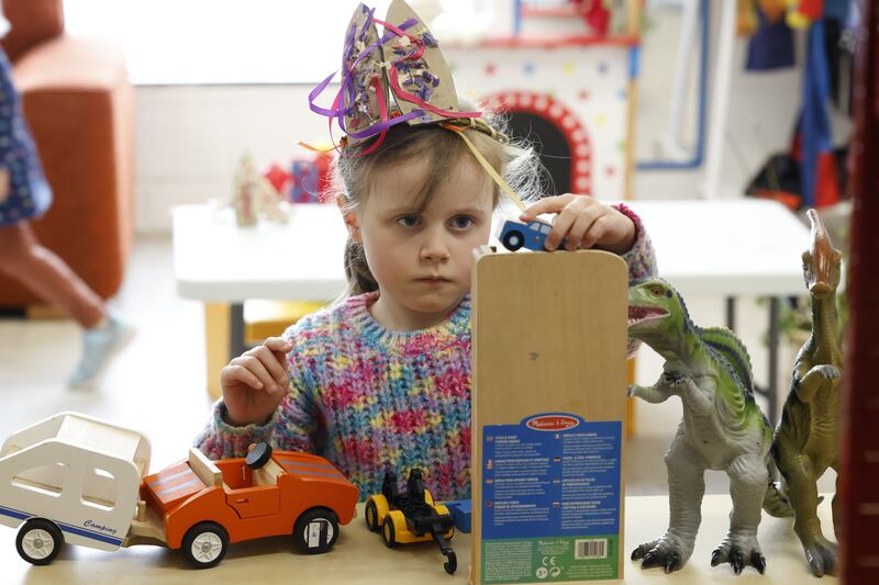 Cara Clarke (5) at Carrickmacross Toy Library. Photograph: Nick Bradshaw