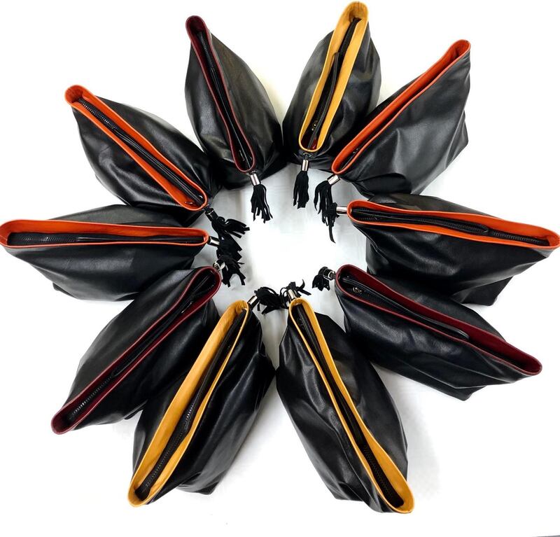 A Stable collaboration with Roisin Gartland - superfine Japanese glove leather pouch bag  220 exclusively at Stable, Westbury Mall, Dublin 2