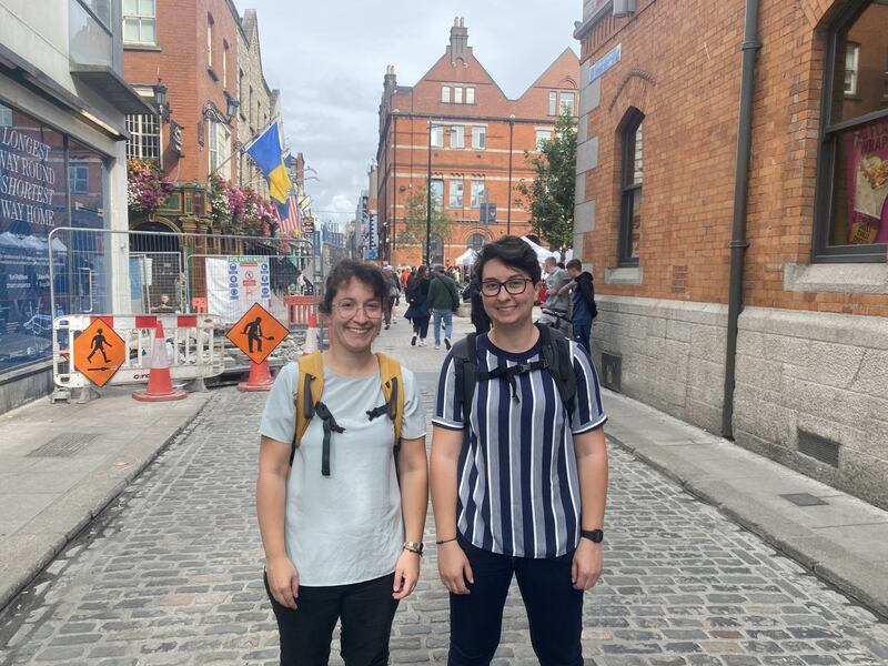 Magali Servel and Charlene Pellegrini, visiting Ireland from Toulouse
