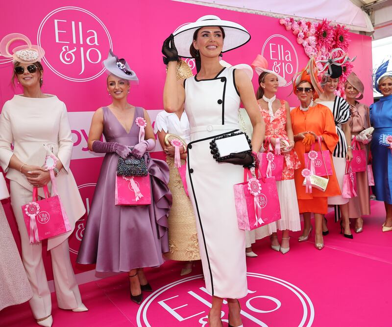 Megan Cunniss from Newcastle in Galway shows off her winning outfit. Photograph: Brian McEvoy