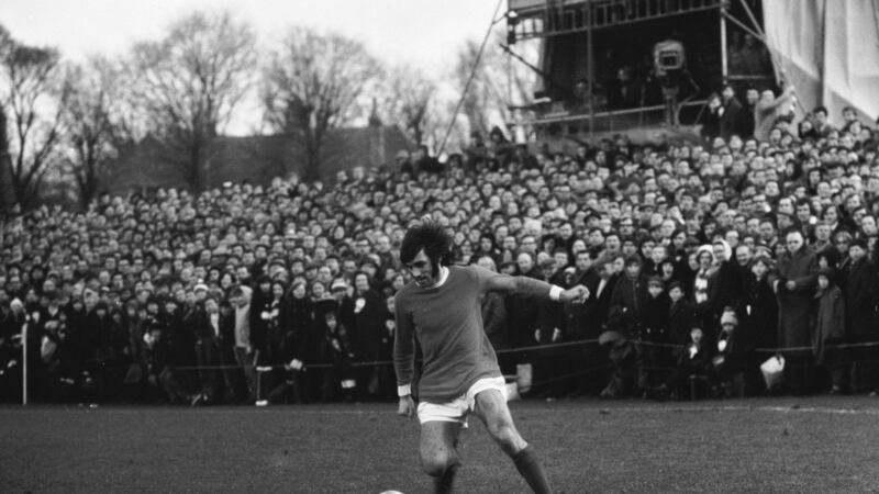 There was a capacity crowd out to see Best and United. Photo: Leonard Burt/Central Press/Getty Images