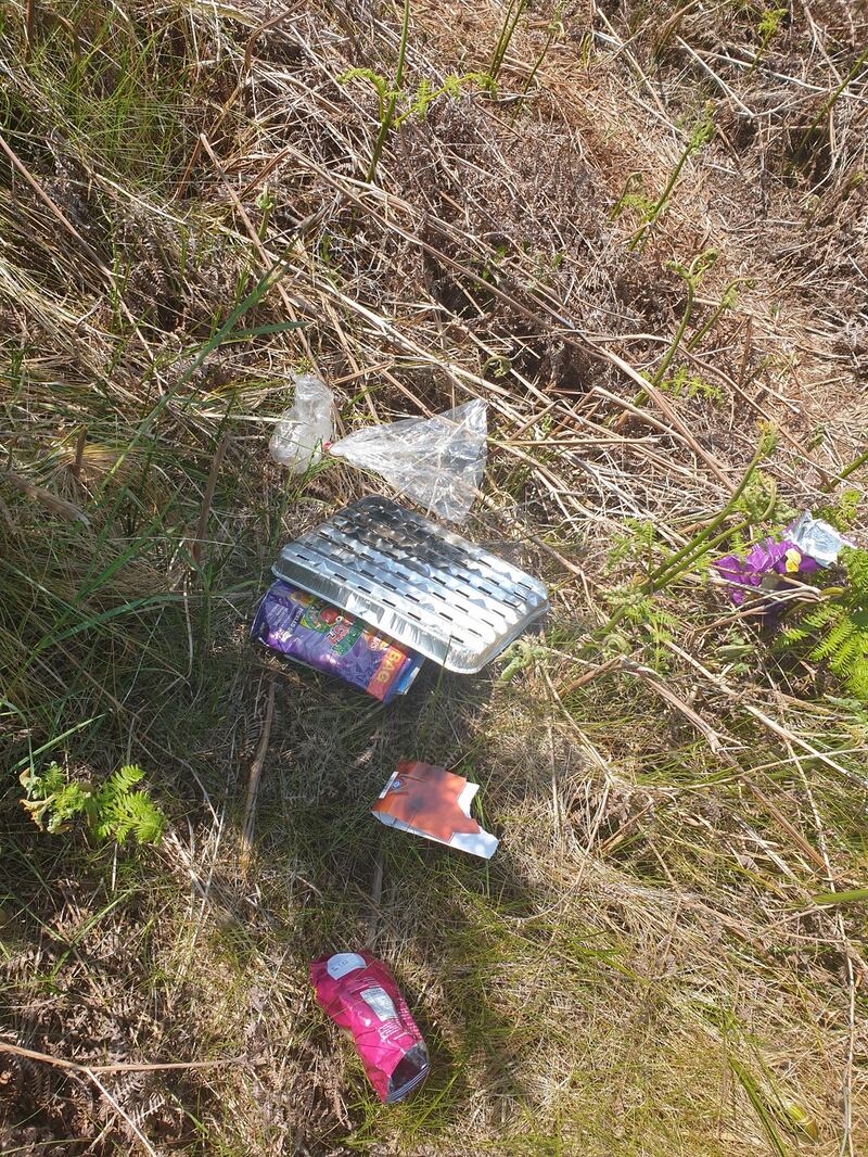 Some of the rubbish left in the Brittas Bay sand dunes, in Co Wicklow, by messy visitors. Photograph: Maximilian Hennessy/Colm Hennessy