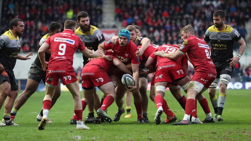 Tadhg Beirne in action during La Rochelle’s Champions Cup quarter-final win over Scarlets. Photograph: Billy Stickland/Inpho