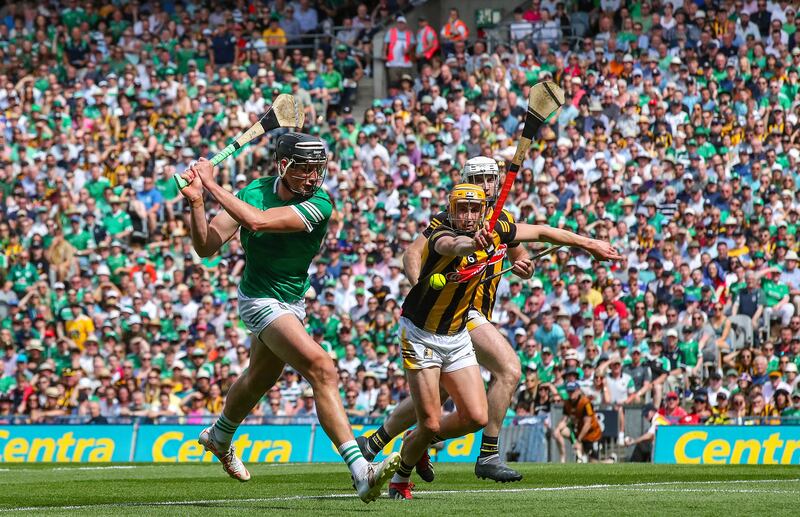 Limerick's Gearoid Hegarty scores a goal during last year’s final win over Kilkenny. Photograph: Bryan Keane/Inpho