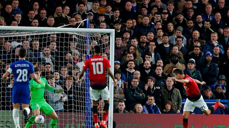 Ander Herrera heads home the opening goal. Photo: Ian Kington/Getty Images