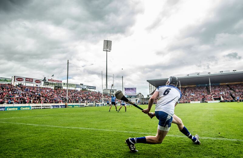 Waterford’s Austin Gleeson takes a sideline cut during the 2015 All-Ireland quarter-final against Tipperary at Semple Stadium. Photograph: James Crombie/Inpho