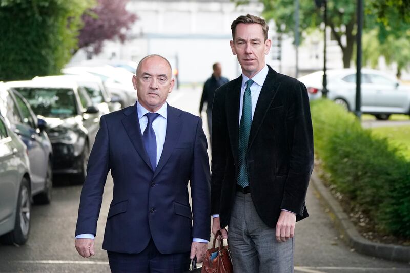 Ryan Tubridy (right) with his agent Noel Kelly: the scandal over the former presenter's pay has triggered what looks likely to be a huge round of cutbacks at RTÉ. Photograph: Niall Carson/PA Wire