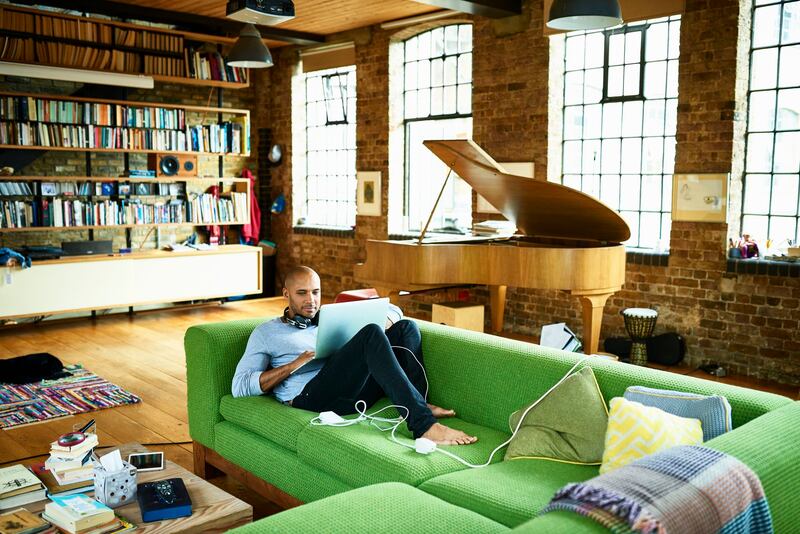 People need to see that you have books – and a cashmere throw. Photograph: 10’000 Hours/Getty