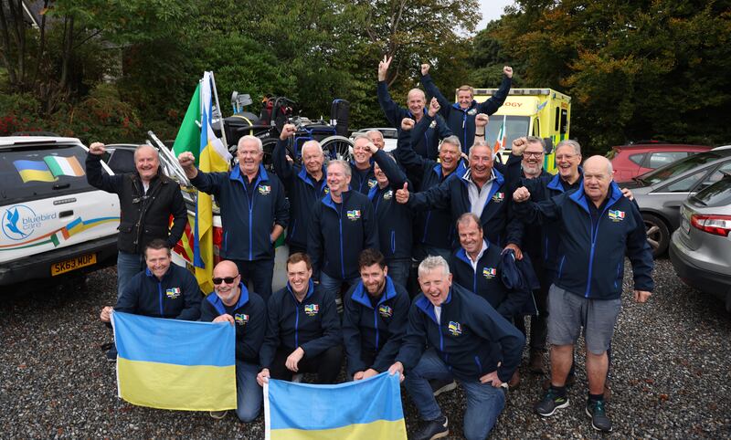 The vehicles and other equipment in the Irish group's convoy were acquired through donations and fundraising. Photograph: Bryan O’Brien/ The Irish Times