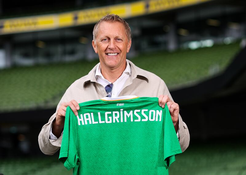 New Republic of Ireland manager Heimir Hallgrímsson at the Aviva Stadium, Dublin. Photograph: Bryan Keane/Inpho