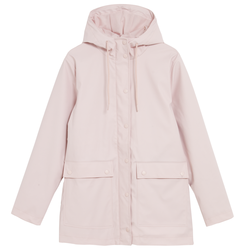 Pink rubber rain jacket, €77 from Marks & Spencer