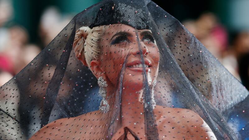 Lady Gaga , shown here at the world premiere of A Star Is Born at the Toronto International Film Festival on September 9, joins costar Bradley Cooper on The Graham Norton Show. Photograph: Reuters/Mario Anzuoni