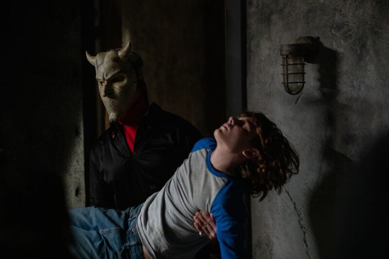 Ethan Hawke and Mason Thames in The Black Phone. Photograph: PA/Universal Studios/Fred Norris