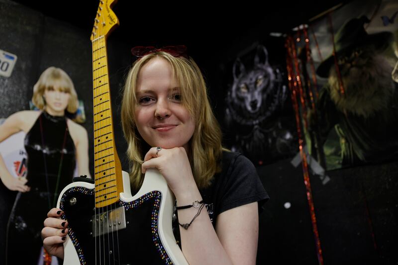 Grace Doyle of Thanks Mom, pictured at the band's rehearsal space in Erica Lee's shed. Photograph: Alan Betson