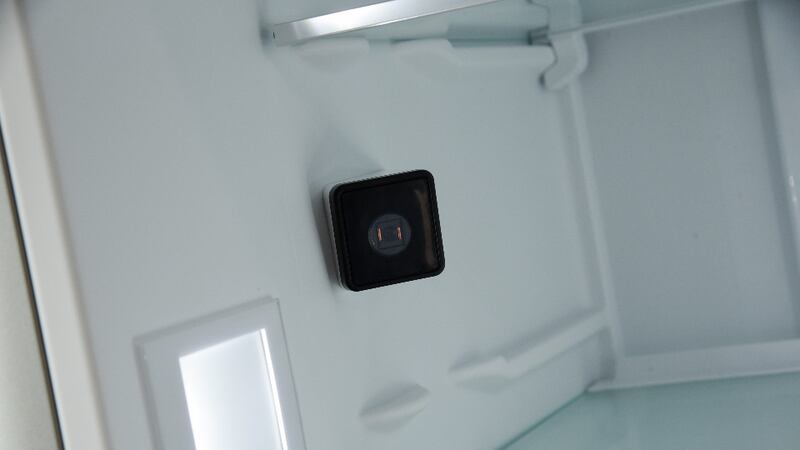 Check the contents of your fridge at any given time and place. Interior door cameras take pictures every time the door is closed, and conveniently sends them to your mobile device.