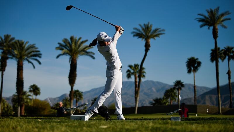 Jin Young Ko tees off on the 16th hole during the third round of the ANA Inspiration  tournament at Mission Hills CC. Photograph: Kelvin Juo/USA Today sports