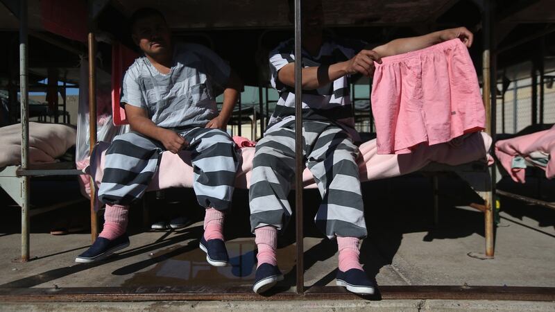 Tent City: Joe Arpaio forces inmates to wear pink underwear. Photograph: John Moore/Getty