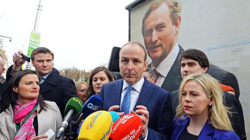 Fianna Fáil  leader Micheal Martin at the launch of the party’s advertisement campaign. Photograph: Eric Luke/The Irish Times